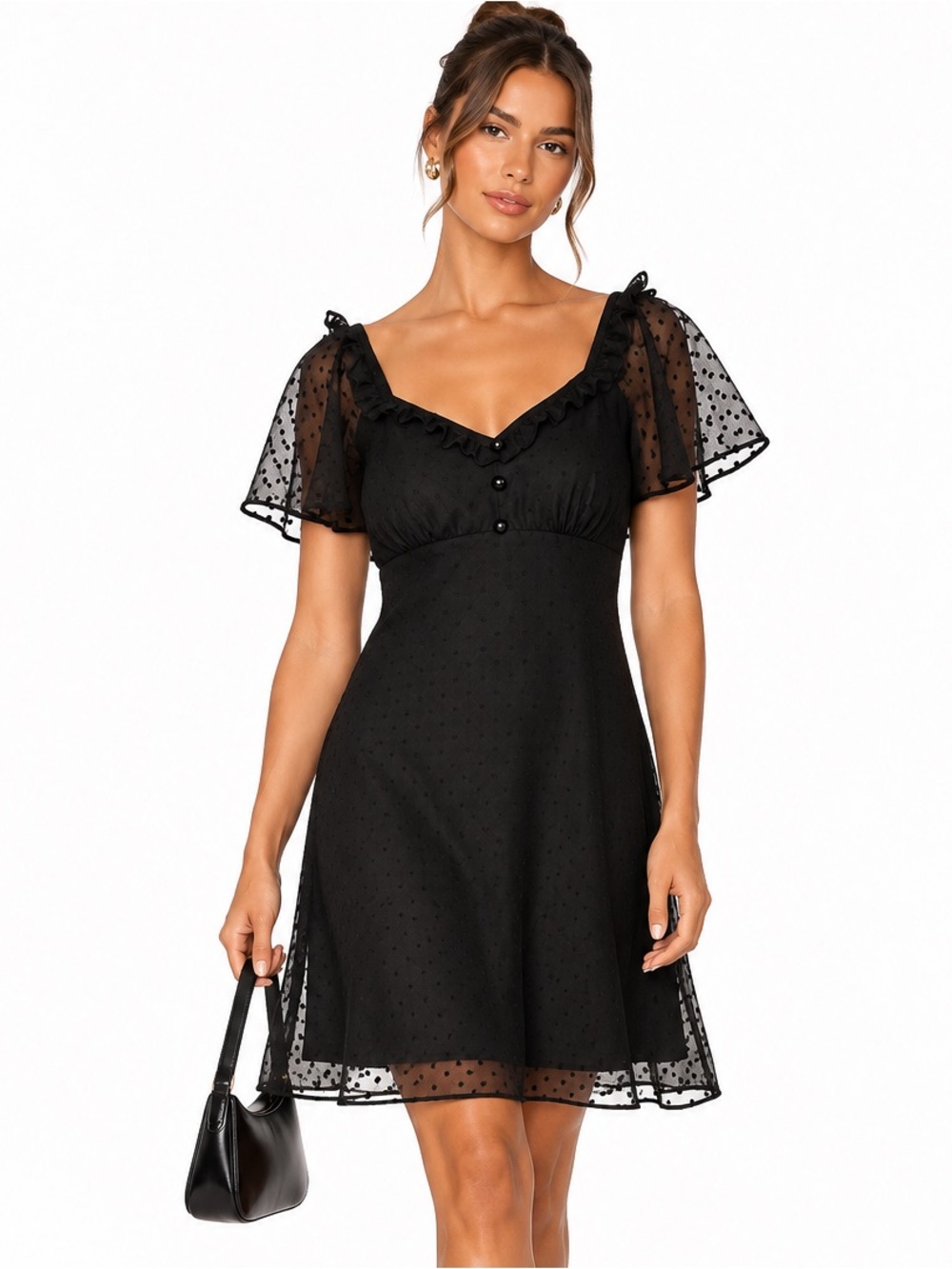 ALICE TEMPERLEY X Target Black Whimsy Goth Sheer Dark Romantic Baby Doll Dress